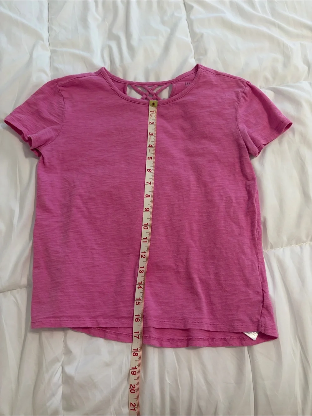 Gap pink tee with crisscross back cutout - Size youth XL